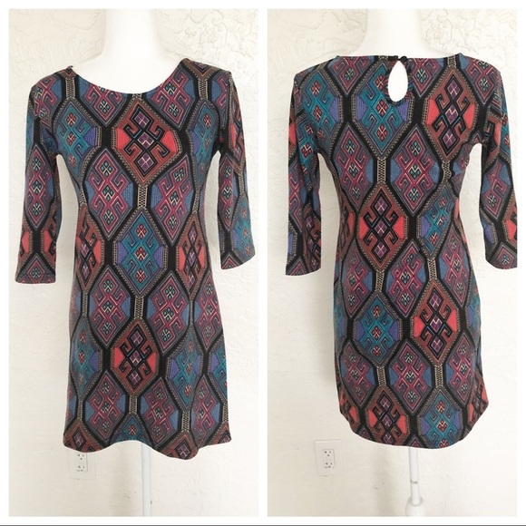 EVEREVE Papillon Geometric Sweater Tunic Dress s - Picture 4 of 9